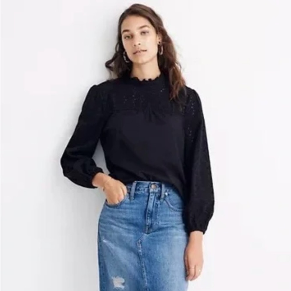 Madewell Eyelet tie-Back Blouse